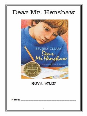 cover image of Dear Mr. Henshaw (Beverly Cleary) Novel Study / Reading Comprehension Journal